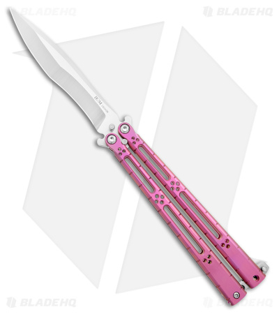 Hom Design I-Basilisk Channel Butterfly Knife Magenta Ti Latched (4.5