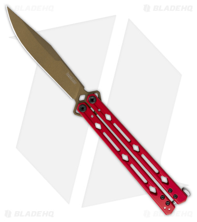 Kershaw Lucha Balisong Butterfly Knife Red (4.5" Bronze)(DISCOUNT)