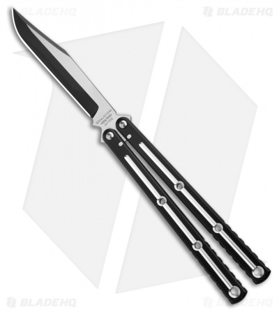 Squid Industries Krake Raken Limited Bowie Balisong Knife Black (4.5" Two-Tone)