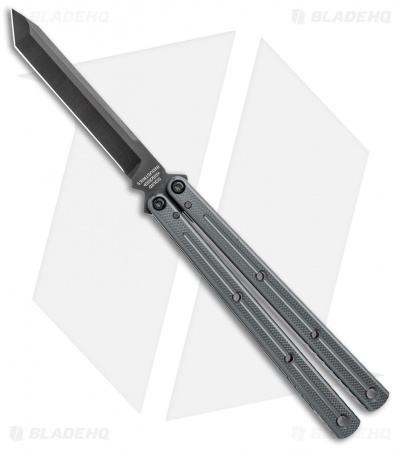 Squid Industries Krake Raken V3 Tanto Balisong Knife Gunmetal (4.5