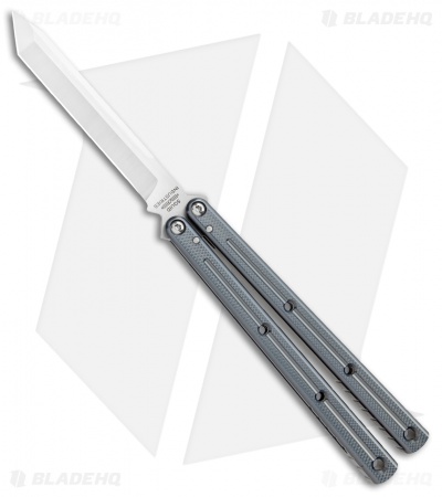 Squid Industries Krake Raken V3 Tanto Balisong Knife Gunmetal (4.5" Satin)