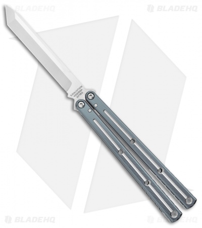 Squid Industries Krake Raken V2.5 Tanto Balisong Knife Mythril Dual Tone (4.5