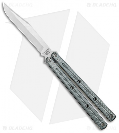 Squid Industries Krake Raken Bowie V3 Balisong Knife Gunmetal (4.5" Satin)