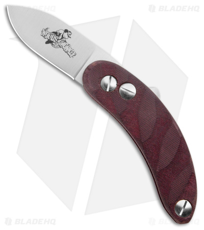 Woods Monkey By LT. Wright Banana Peel Drop Point 1/4 Red Micarta (2.5