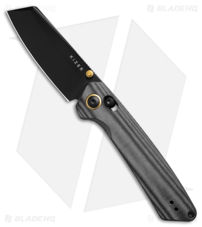 Kizer Madrac Clutch Lock Knife Black Micarta (3" Black Nitro-V) V3693A1