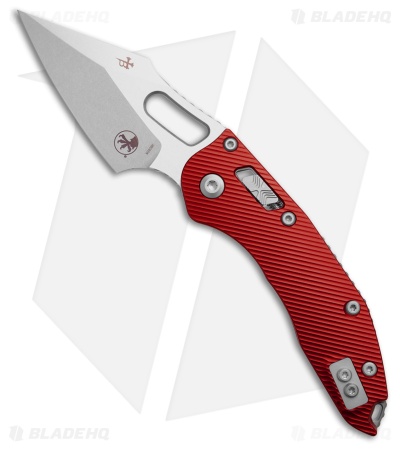 Microtech Stitch Ram-Lok Knife Fluted Red Aluminum (3.7" Stonewash)