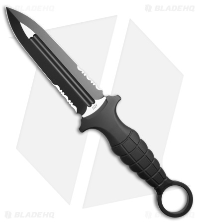 Andre De Villiers Brutus Ring Dagger 2 Fixed Blade Knife Black (5.5" Black)