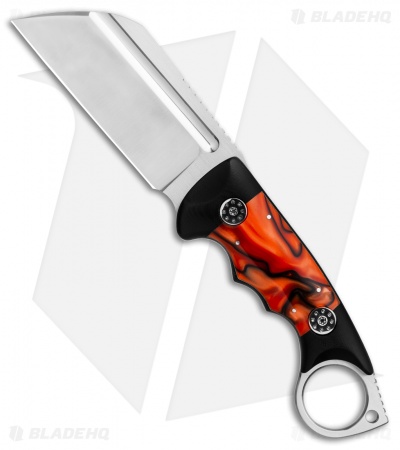 Andre De Villiers Ring Butcher Fixed Blade Orange Swirl (4