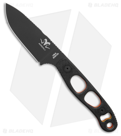 Argali Serac Fixed Blade Knife Stealth Ed Black Carbon Fiber (3.5" Black) ARSKSB