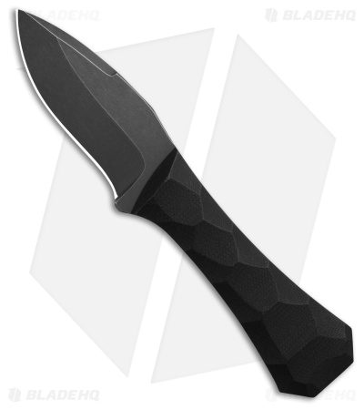 Auxiliary Manufacturing Coffin Leaf Fixed Blade Knife Black G-10 (2.75" Blk SW)