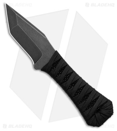 Auxiliary Manufacturing Coffin Tanto Fixed Blade Knife Paracord (2.75" Black SW)