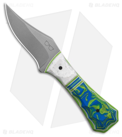 Auxiliary Manufacturing Pocket Bowie Flying Shark Corian/G-10 (2.75" Stonewash)