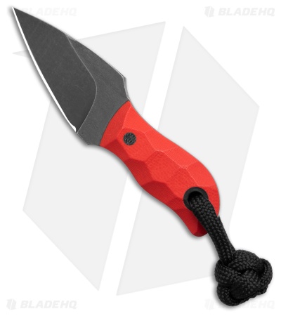 Auxiliary Manufacturing Pocket Lint Fixed Blade Knife Red G-10 (1.75" Black SW)