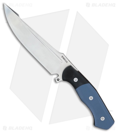 Begg Knives Alligator Harpoon Fixed Blade Knife Black/Blue G-10 (6.25" Satin)