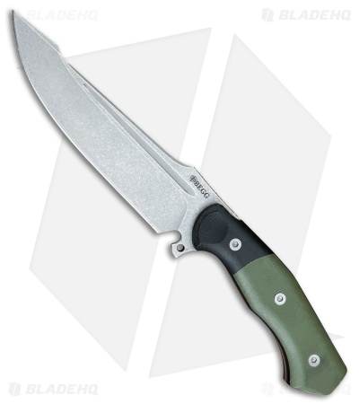 Begg Knives Alligator Harpoon Fixed Blade Knife Black/Green G-10 (6.25" Satin)