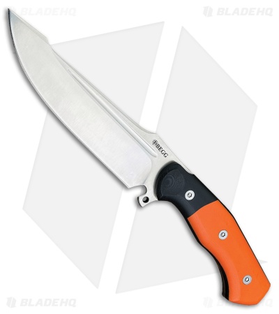 Begg Knives Alligator Harpoon Fixed Blade Knife Black/Orange G-10 (6.25" Satin)
