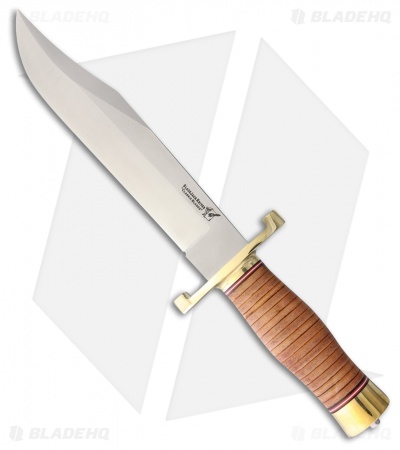 BlackJack Classic Model 129 Bowie Fixed Blade Stacked Leather (9.25