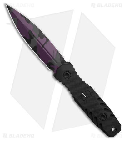 Blackside Customs Phase 7 Fixed Blade Knife Black Al (3.6" Purple Multicam)