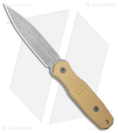 Blackside Customs Phase 7SDM Fixed Blade Knife Brass (4.5" Stonewash CPM 154)