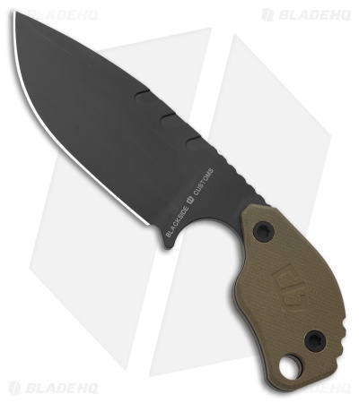 Blackside Customs SLCC Fixed Blade Knife OD Green G-10 (4.38" Black MagnaCut)