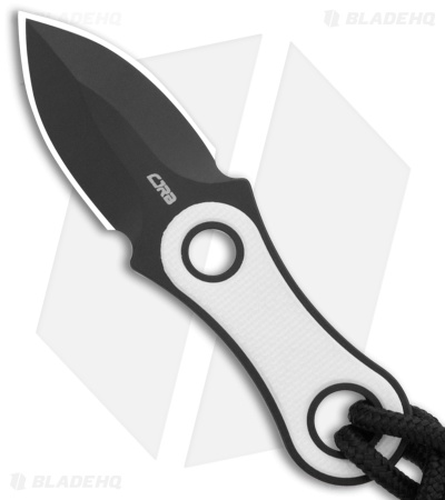 CJRB Knap Fixed Blade Knife White G-10 (1.2" Black PVD)