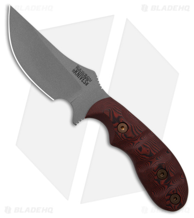 Dawson Knives Forester MagnaCut Fixed Blade Knife Red/Black G-10 (4.1" Whiteout)