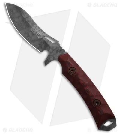 Dawson Knives Harvester Gen 2 Fixed Blade Knife Red/Black G-10 (3" Monsoon)