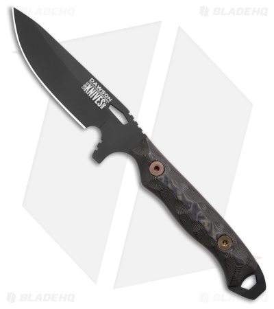 Dawson Knives Outcast Fixed Blade Knife Forest Camo G-10 (3.1" Black)