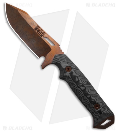 Dawson Knives Shepherd Fixed Blade Knife Black/Gray G-10 (4" Arizona Copper)