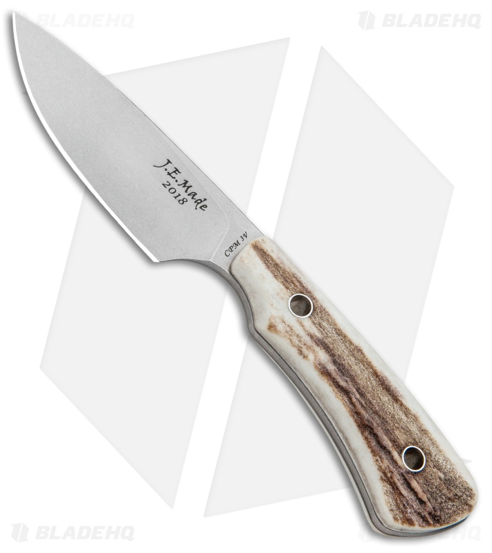 J.E. Made B.U.K - Fixed Blade Knife | Stag | Stonewash 3V