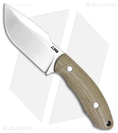 CJRB Mutt Fixed Blade Knife OD Green Micarta (3.2" Sand Polish)