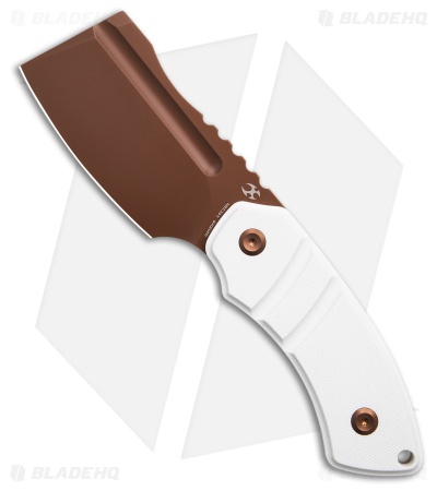 Kansept Knives Korvid S Fixed Blade Knife White G-10 (2.9" Rose Gold)G2030A8