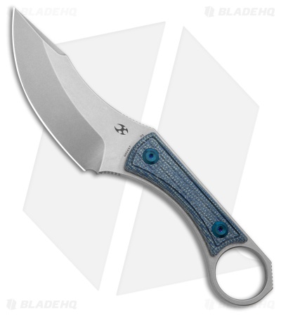 Kansept Knives Niko Fixed Blade Knife Blue Frag Pattern Micarta (3.5" SW D2)