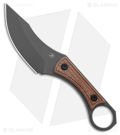 Kansept Knives Niko Fixed Blade Knife Brown Frag Pattern Micarta (3.5" Gray)