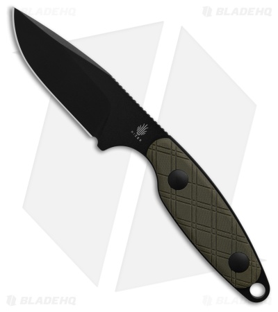 Kizer Derek Sharon Muskrat Fixed Blade Knife OD Green G-10 (3.1" Black)