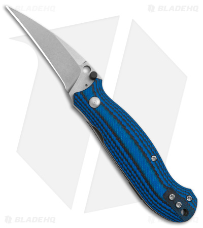 Landau Knives Phantom Sparrow Liner Lock Knife Black/Blue G-10 (2.9" SW)