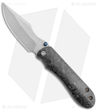 Maverick Customs Harpoon Frame Lock Knife Shredded Carbon Fiber (3.6