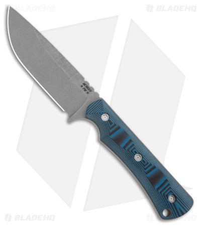 McNees Knives Ridge Runner Fixed Blade Knife Blue/Black G-10 (3.5" Stonewash)