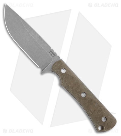 McNees Knives Ridge Runner Fixed Blade Knife Green Micarta (3.5" SW)
