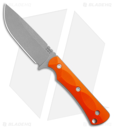 McNees Knives Ridge Runner Fixed Blade Knife Orange G-10 (3.5" Stonewash)