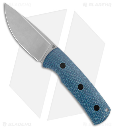 Petrified Fish Beluga Fixed Blade Knife Blue Micarta (3.6" BB N690) PFP01FBMS
