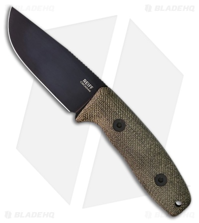 Reiff Knives Circadian Clip Point Fixed Blade Knife Green Micarta (3.3" DLC)