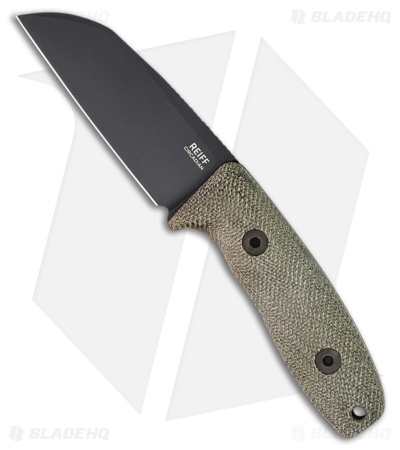 Reiff Knives Circadian Sheepsfoot Fixed Blade Knife Green Micarta (3.3