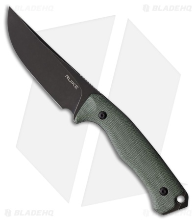 Ruike F186 Fixed Blade Knife Green Micarta (4.4" Black SW)