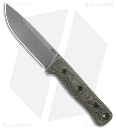 Reiff Knife F5 Field Survival Fixed Blade Green/Black Micarta (5" Acid SW)