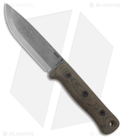 Reiff Knife S5 Glider Bushcraft Fixed Blade Black Canvas Micarta (5" Acid SW)