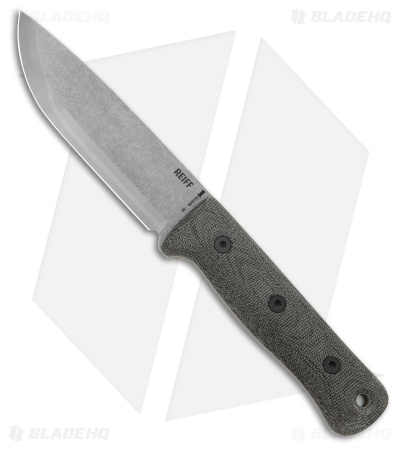 Reiff Knife S5 Glider Bushcraft Fixed Blade Green/Black Micarta (5" Acid SW)