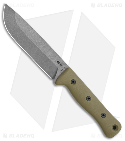 Reiff Knives F6 Leuku Survival Knife OD Green G-10 (6