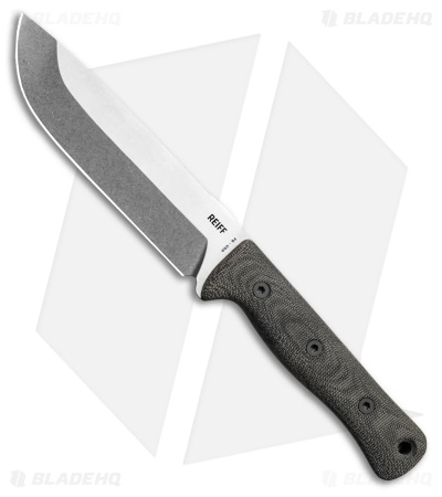 Reiff Knives F6 Leuku Survival Knife Black Micarta Leather (6
