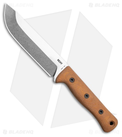 Reiff Knives F6 Leuku Survival Knife Natural Micarta Leather (6